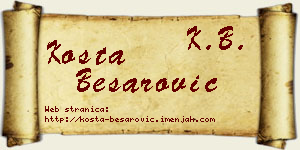 Kosta Besarović vizit kartica